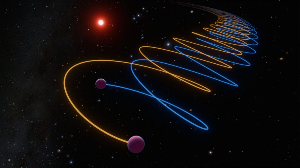 Nane brune Illustrazione artistica che mostra le due nane brune recentemente scoperte, Gliese 229Ba e Gliese 229Bb. I ricercatori sono riusciti a risolvere distintamente i due corpi celesti grazie alle indagini condotte utilizzando due diversi strumenti installati presso l’Osservatorio di Paranal dell’Eso. Crediti: K. Miller, R. Hurt (Caltech/Ipac)