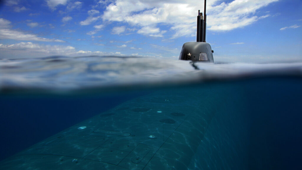 nut sommergibile U-212 durante l’immersione (Crediti foto: Marina Militare)